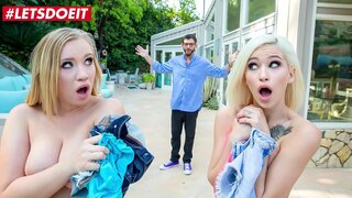 LETSDOEIT - (Bailey Brooke &amp;amp; Kiara Cole) Piscina Exterior Sexe Amb Dos Sexy Noies Boig